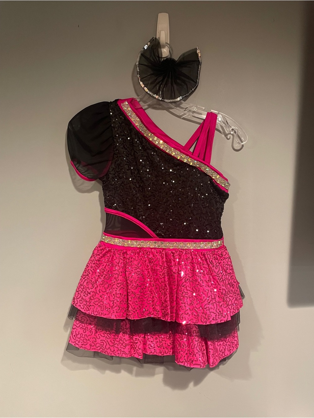 Girls Weissman Stand Up 14727 Dance Costume Tap Jazz Hot Pink Black Size MC